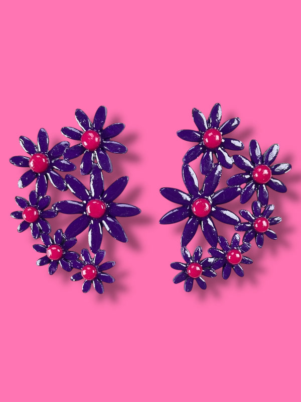 Aros Flores Púrpura