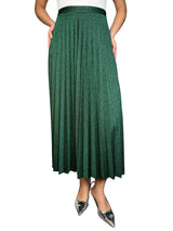 Falda Plisada Verde Metalizada