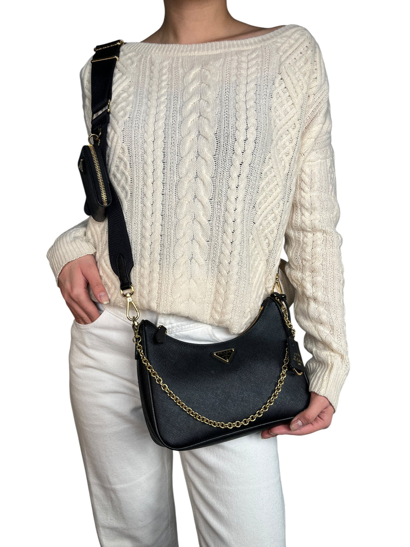 Cartera Negra Cuero