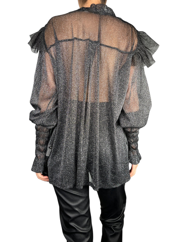 Blusa Traslúcida Fibras Metalizadas