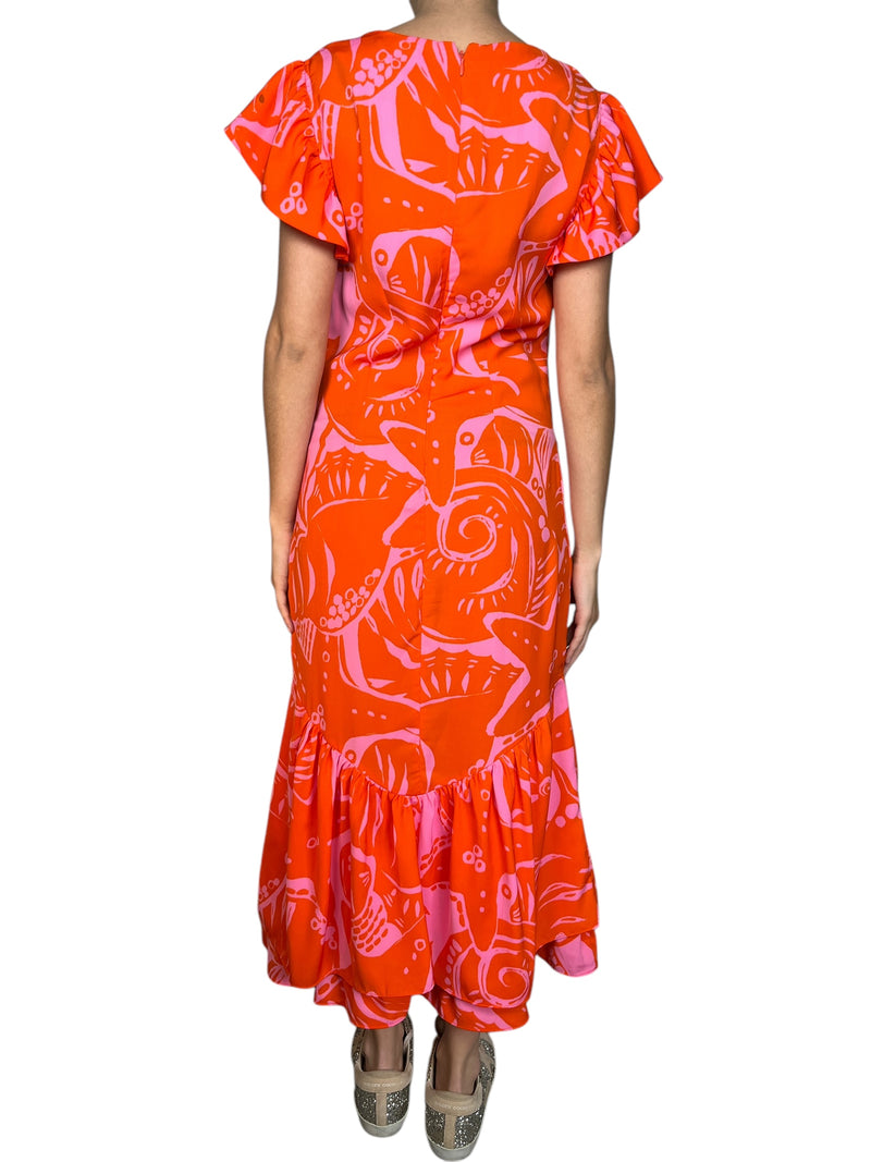 Vestido Naranjo Estampado