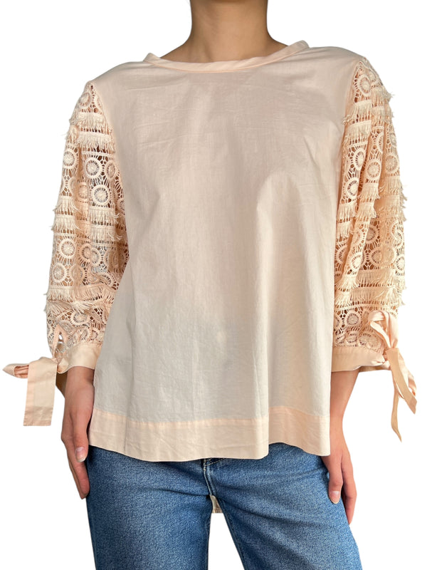 Blusa Mangas Guipur