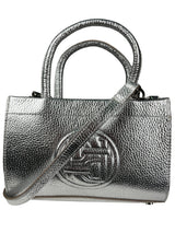 Cartera Cuero Plateada