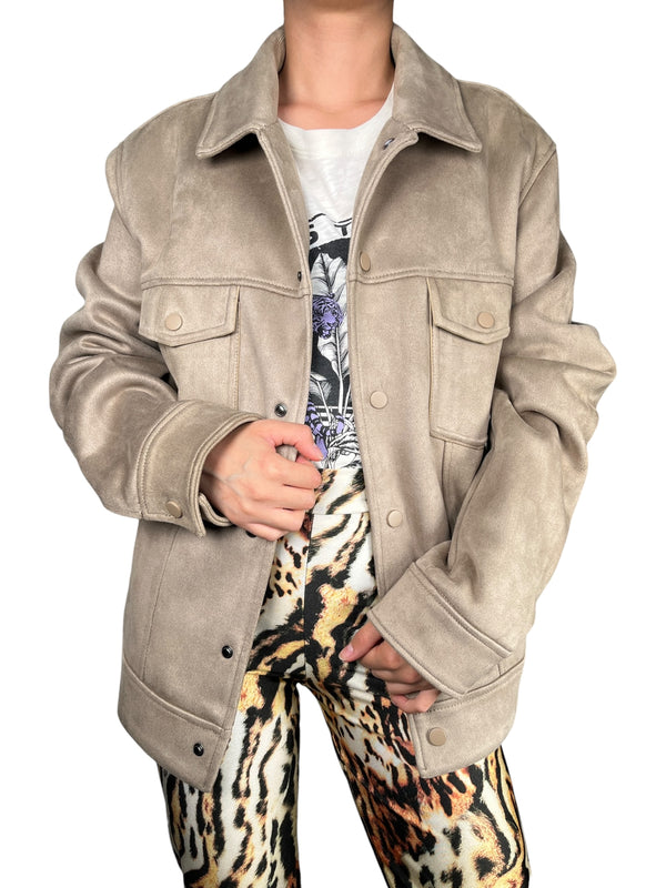 Chaqueta Efecto Gamuza
