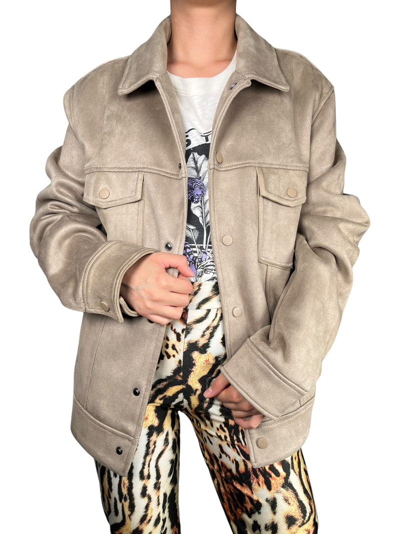 Chaqueta Efecto Gamuza