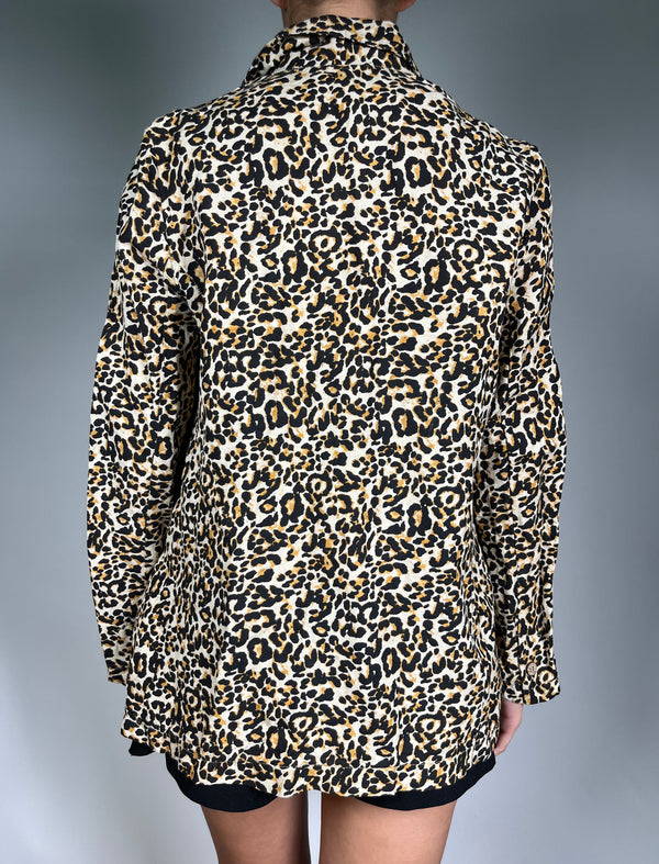 Blazer Viscosa y Lino Animal Print