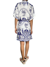 Vestido Cinturón Estampado Azul