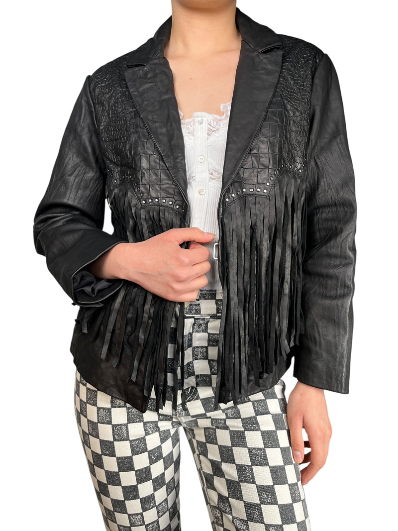 Chaqueta Fringes Cuero