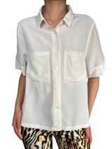 Blusa Seda Detalle Bordado Cuello