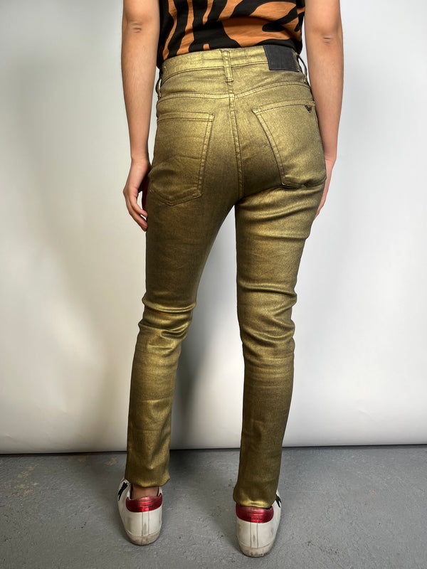 Jeans Slim Metal Gold