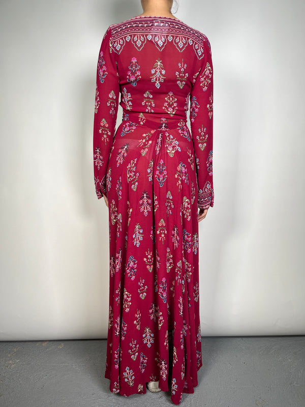 Vestido Hydra Maroon Floral