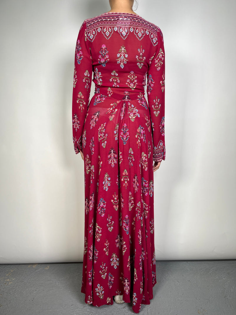 Vestido Hydra Maroon Floral