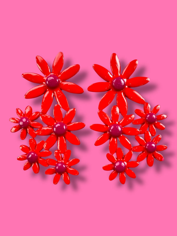 Aros Rojo Flores