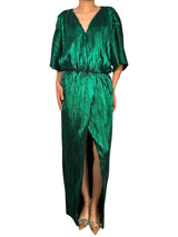 Vestido Plisado Fibras Metalizadas