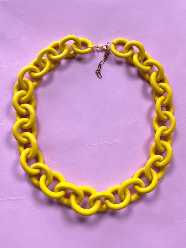 Collar Eslabón Amarillo XL