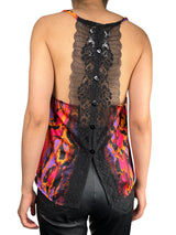 Top Estampado Detalle Encaje