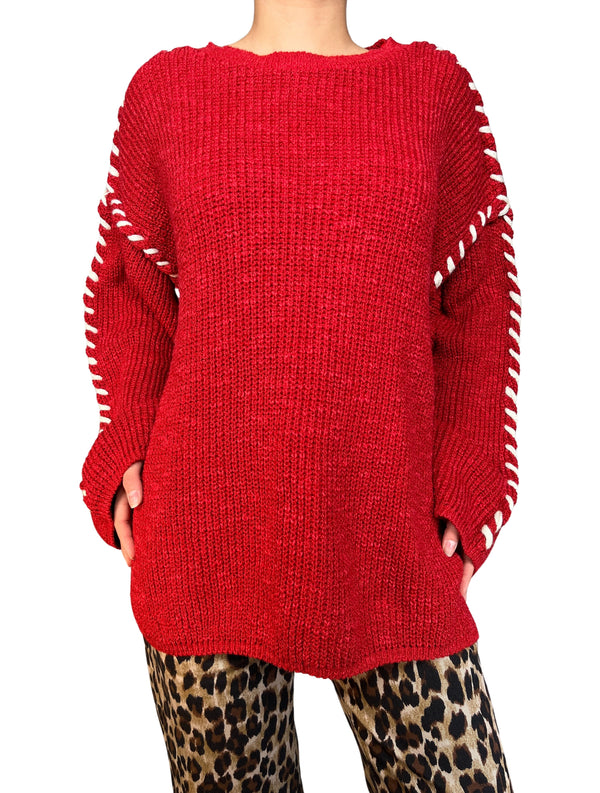 Sweater Detalle Blanco Tejido
