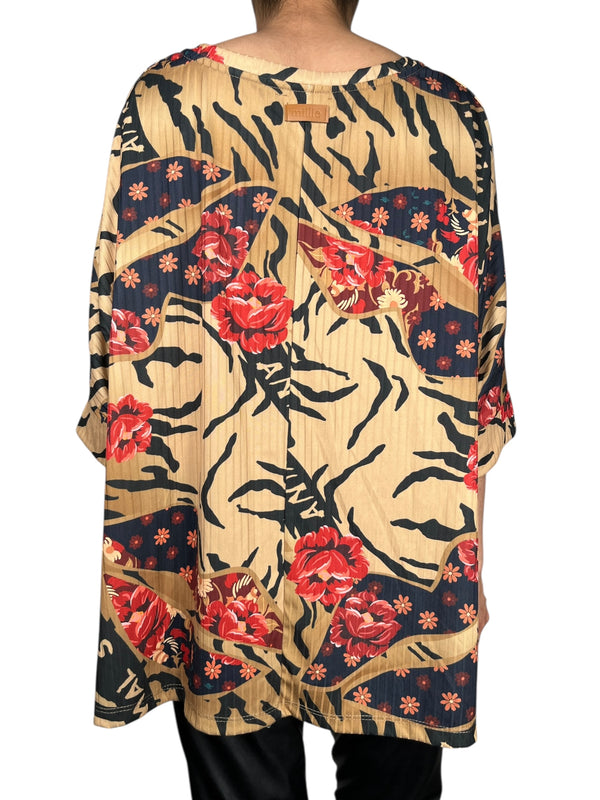 Polera Animal Print Flores