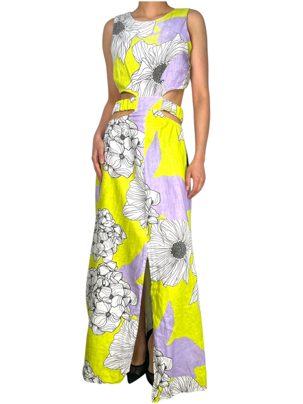 Vestido Flores Cut Out