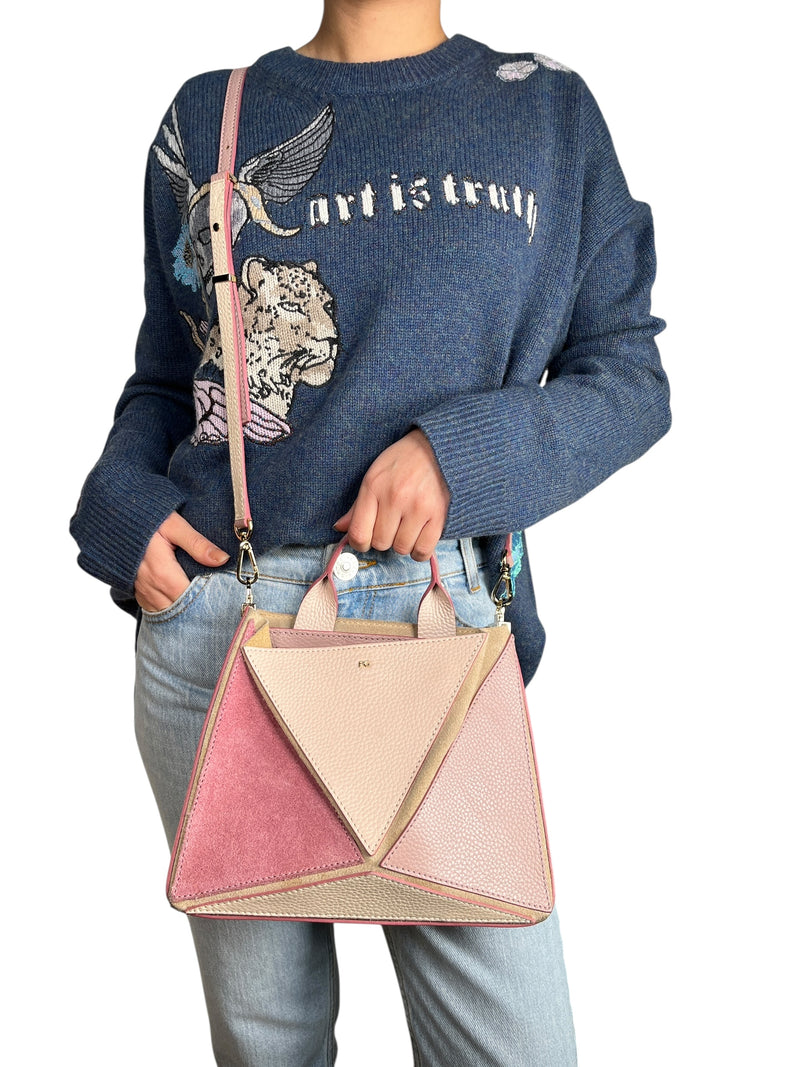 Cartera Cuero Rosada