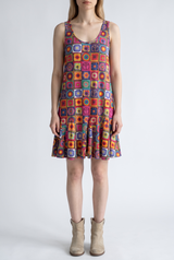 Vestido Estampado Crochet