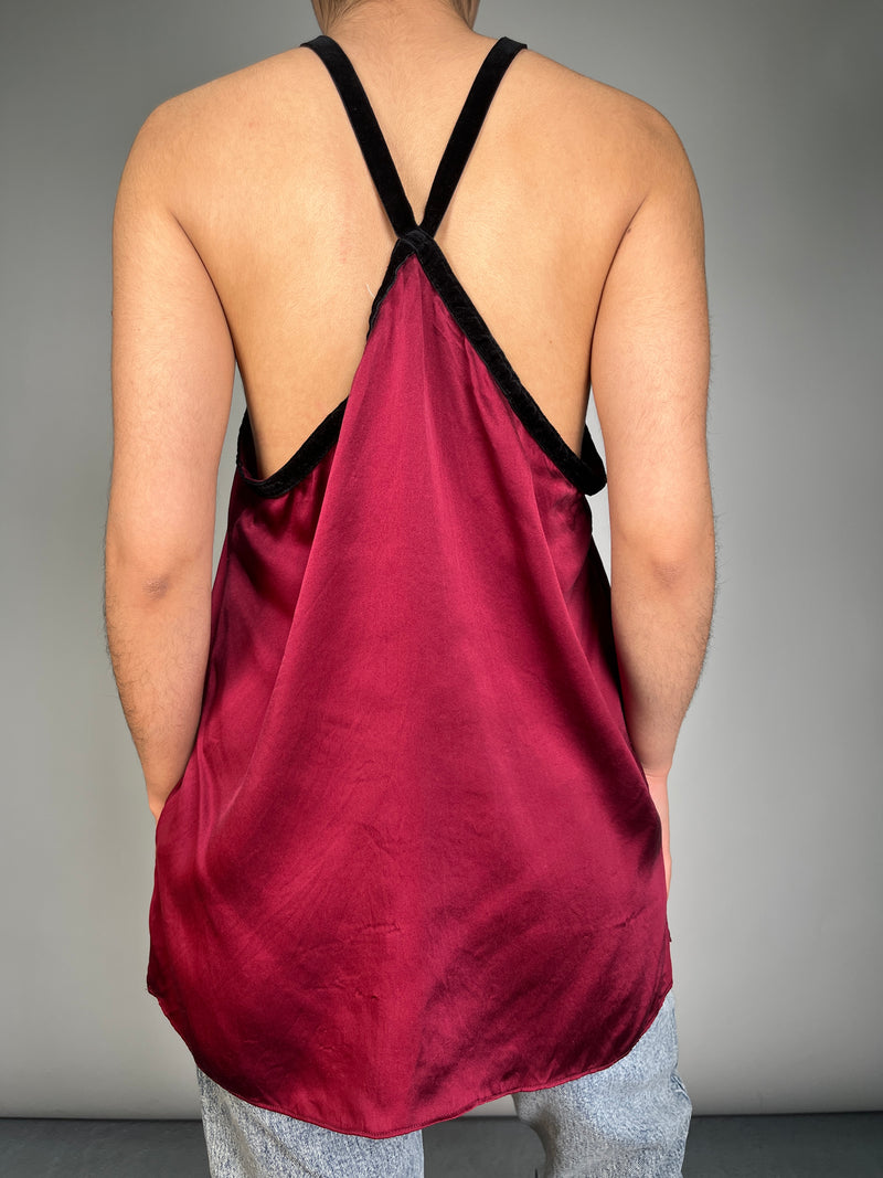 Blusa Seda Burdeo