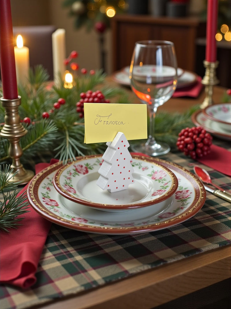 Set 10 Pinos Blancos Marcadores de puestos