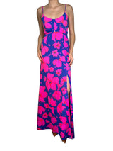 Vestido Fucsia y Azul Estampado