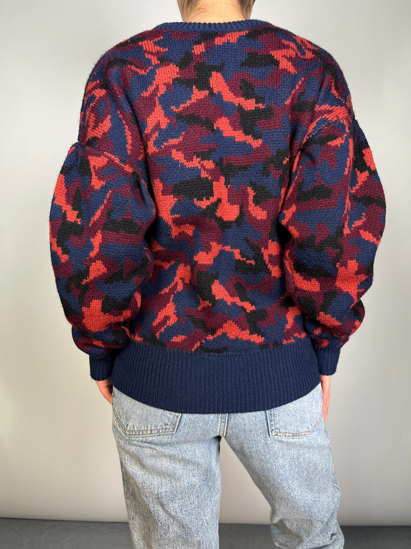 Sweater Brycen Camo in Midnight Lana