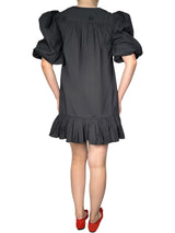 Vestido Negro Flores Bordadas