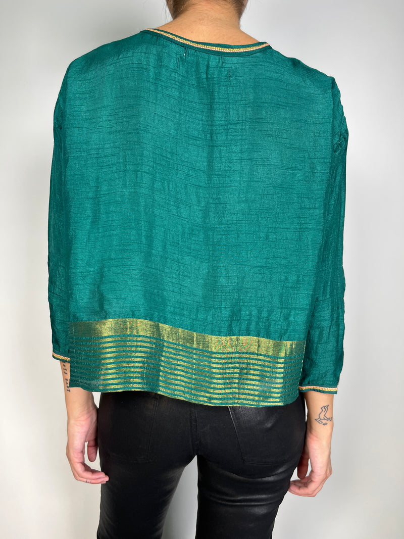 Blusa Verde Bordada