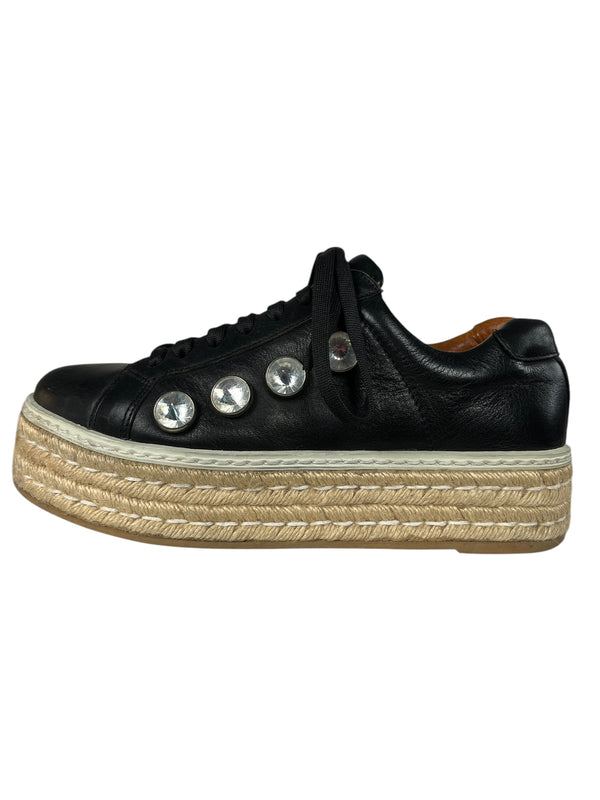 Zapatillas Cuero Con Plataforma