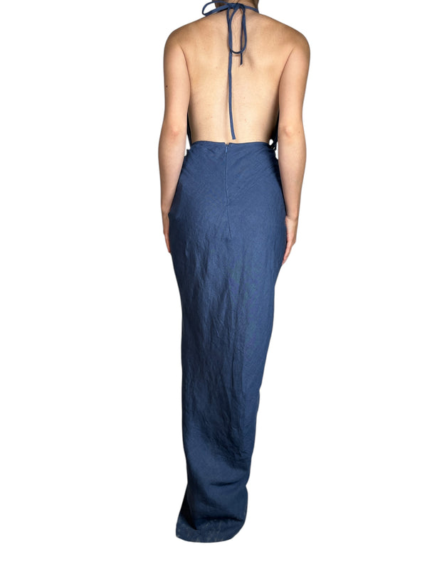  Athena Plunging Vestido Lino