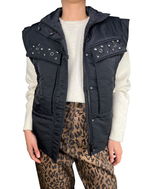 Parka Negra Sin Mangas