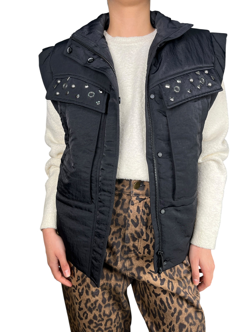 Parka Negra Sin Mangas