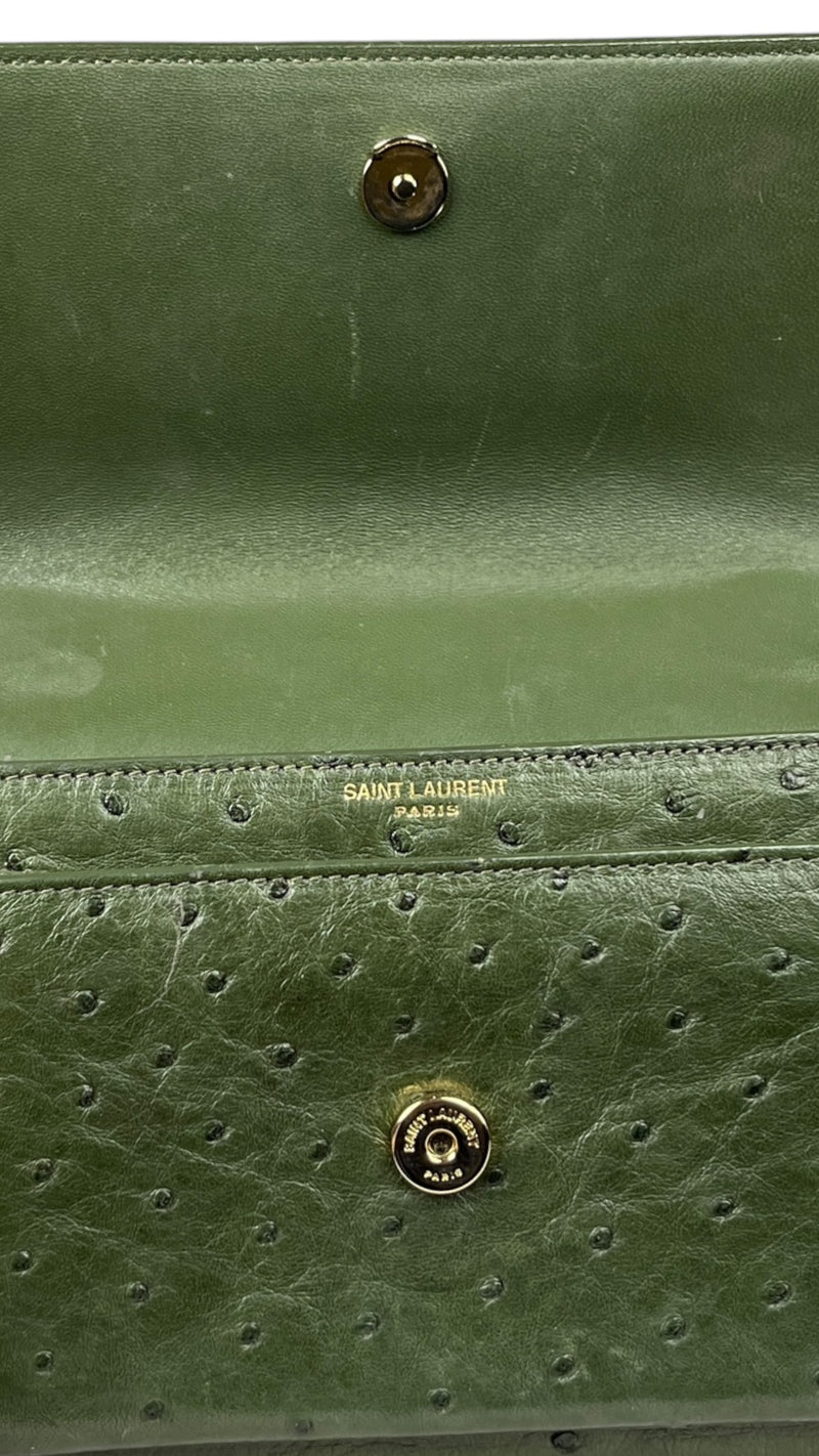 Cartera Cuero Verde