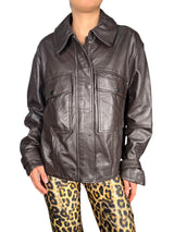 Chaqueta Cuero Café