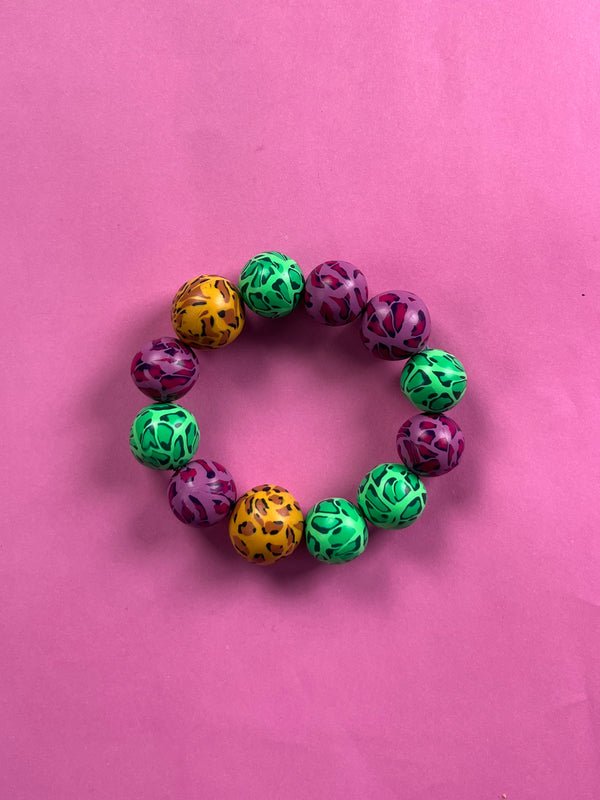 Pulsera Esferas Animal Print