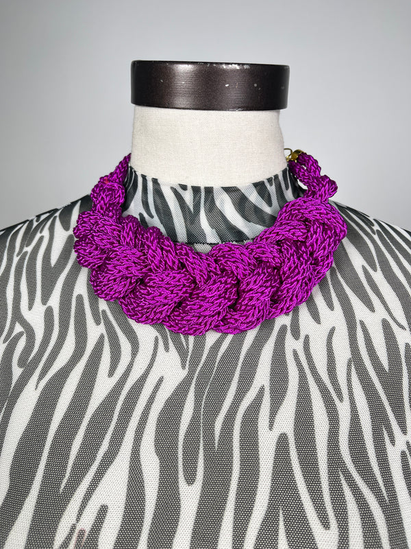 Collar Trenzado Morado