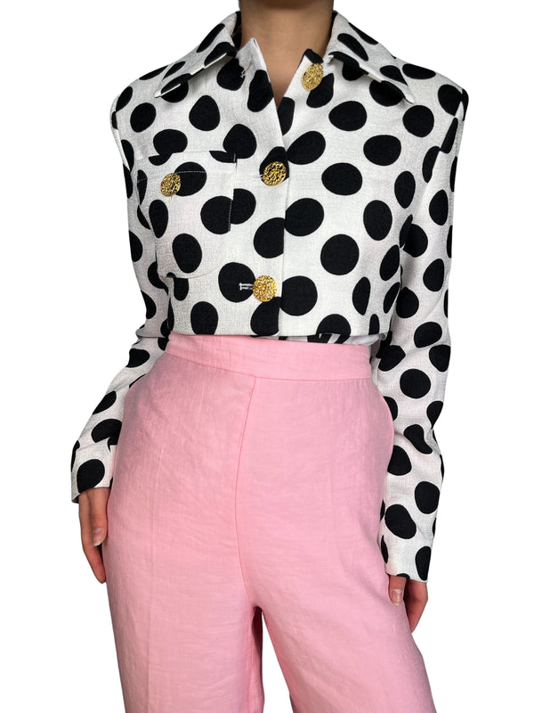 Chaqueta Crop Lunares