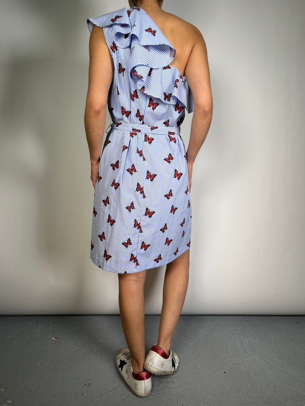 Vestido Un Hombro Mariposa