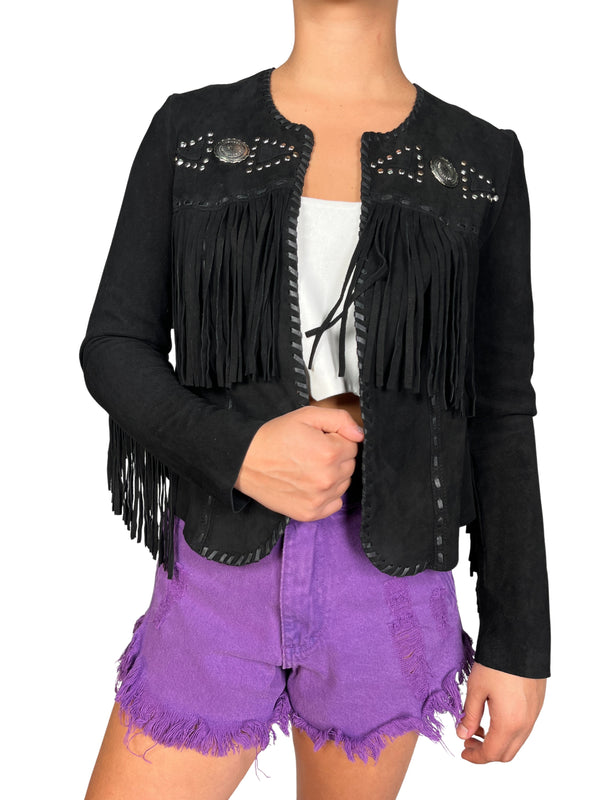 Chaqueta Western Black Cuero