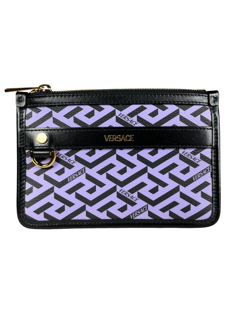 Clutch Coated Canvas Greca Signature