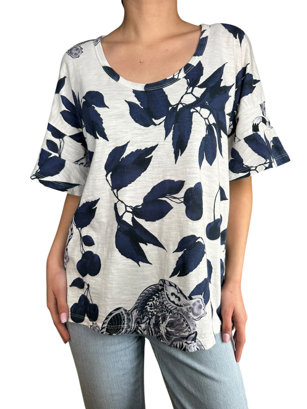 Polera Hojas Azules