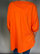 Polera Naranja Estampada