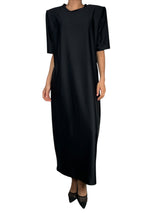 Vestido Negro Maxi Hombreras XL