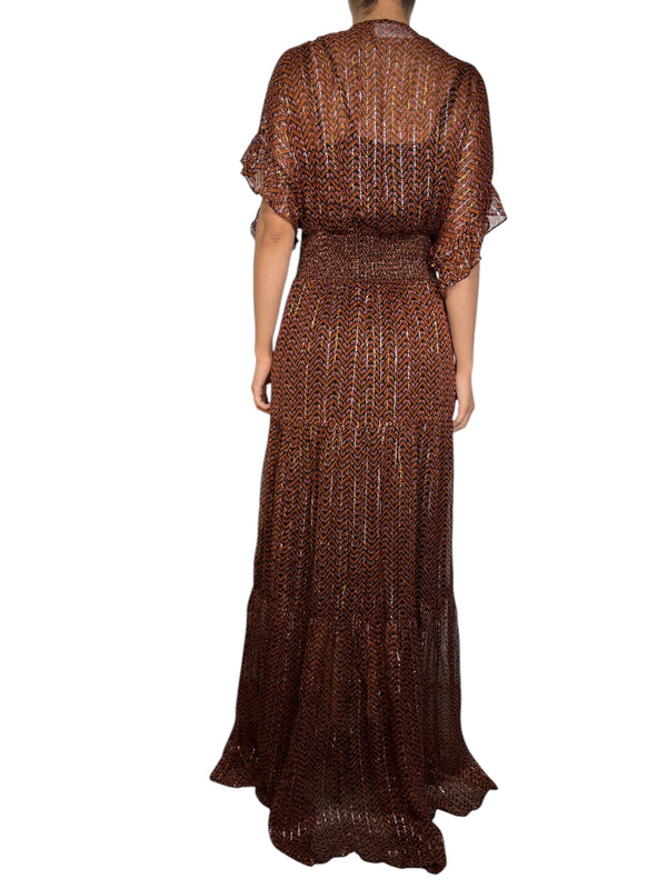 Vestido Viscosa Fibras Metalizadas