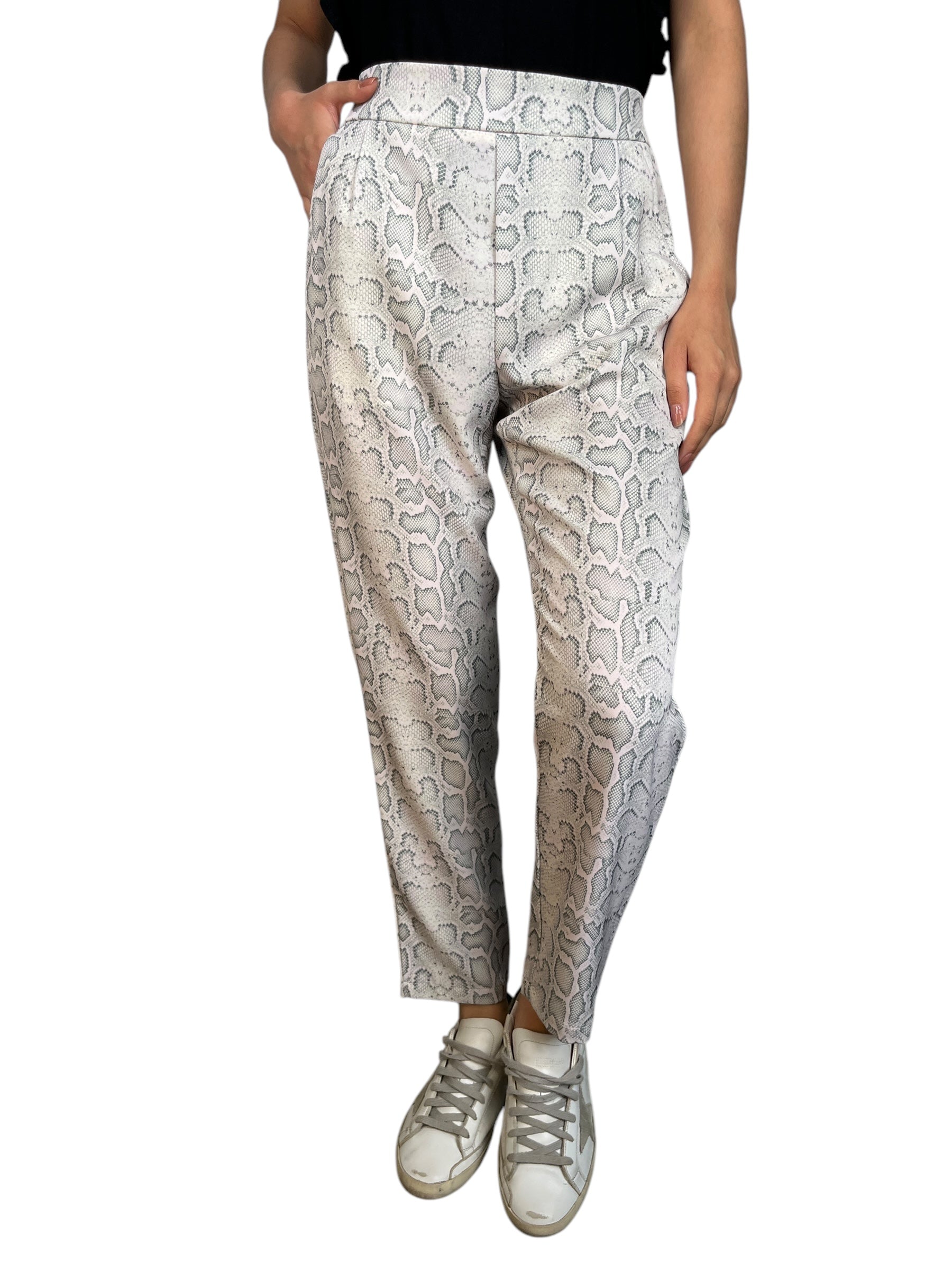 Pantalon Slim Femme - Motif Serpent/python Beige - Taille 36 (grande) - Occasion Très Bon état