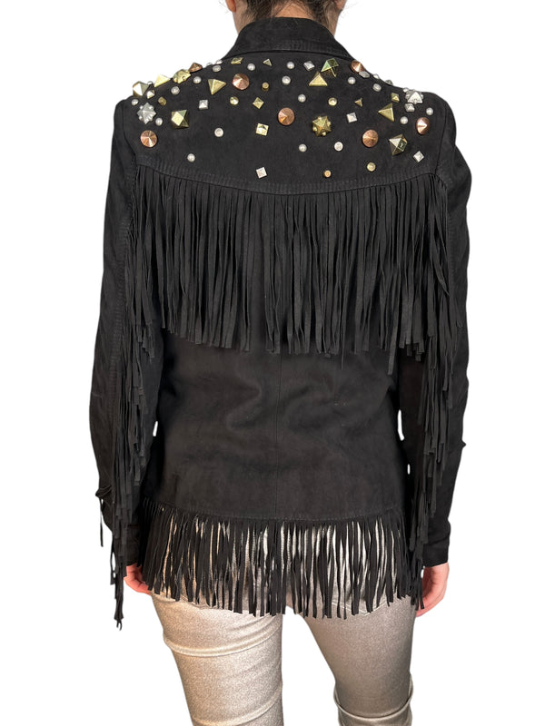 Chaqueta Cuero Flecos