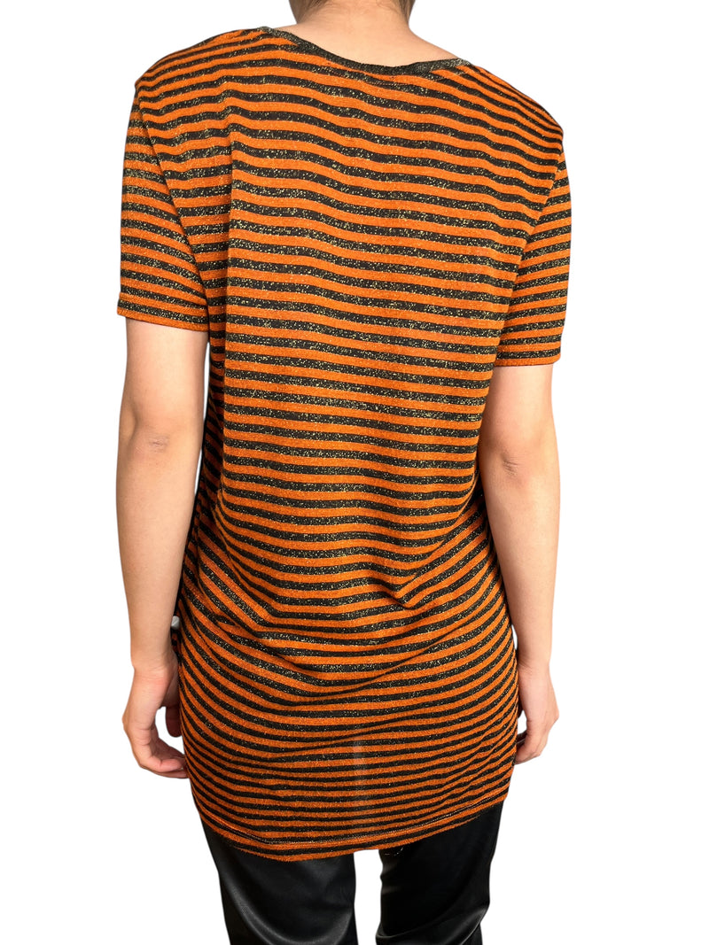 Polera Rayas Fibras Metalizadas